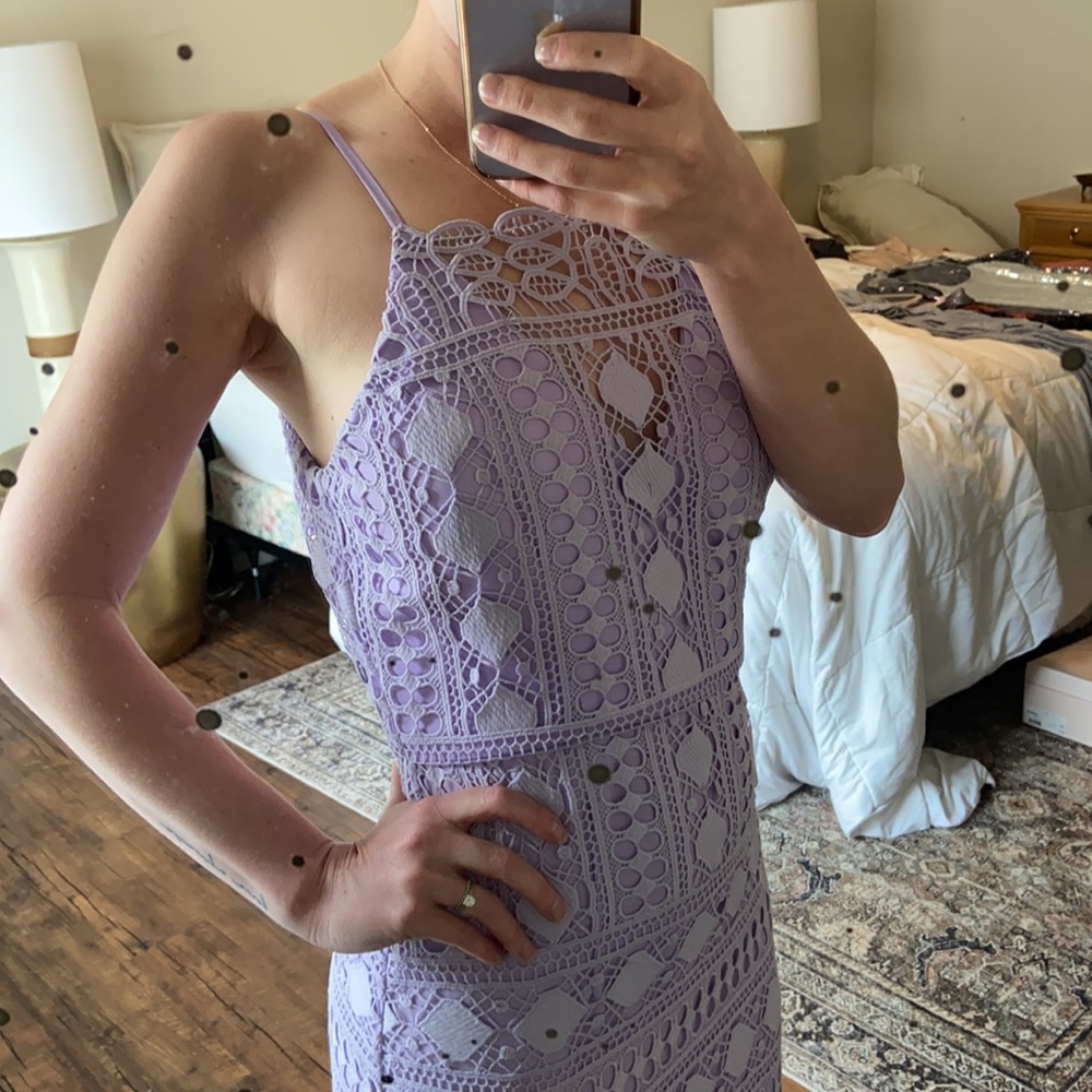 ASOS Lavender Lace Midi Dress - Picture 3 of 6